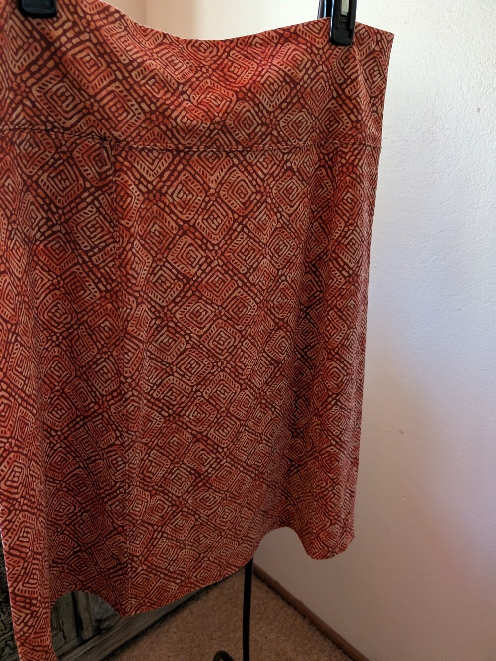 Royal Robbins Rust and Cream Printed Skirt